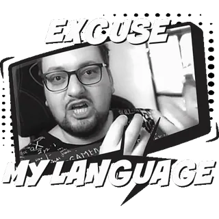 🤭 EXCUSE MY LANGUAGE excuse, language, expression, manners, courtesy, apology whatsapp sticker