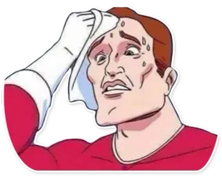 😓 sweating, nervous, stressed, anxious, cartoon, meme, worried telegram sticker