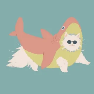 🐈 Katze, Hai, Kostüm, Haustier, Tier, Brille, Humor, lustig telegram sticker