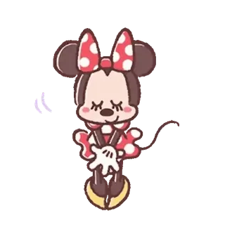 💕 Minnie Mouse Minnie Mouse, Dibujos animados, Personaje, Lindo, Lunares, Lazo telegram sticker