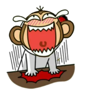 🐵 monkey, cartoon, animal, funny, cute, emoji, sticker telegram sticker