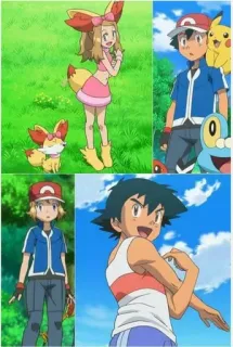 ❤️ Ash Ketchum Pokemon покемон, аниме, мультфильм, персонажи, эш кетчум, пикачу, серена whatsapp sticker