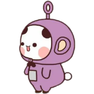 💜 น่ารัก, การ์ตูน, แพนด้า, สีม่วง, สัตว์ telegram sticker