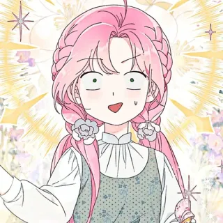 🌸 kartun, gadis, rambut merah muda, anime, imut, anak telegram sticker