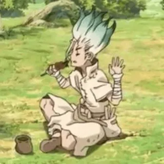 ⏱ Senku Ishigami Dr. Stone anime, dr. stone, senku, ishigami, science, manga, character telegram sticker