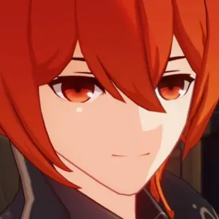 😀 Diluc Genshin Impact diluc, genshin impact, animé, personnage de jeu, cheveux rouges telegram sticker