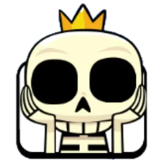 😀 Skeleton King Clash Royale squelette, roi, Clash Royale, couronne, dessin animé, emoji whatsapp sticker