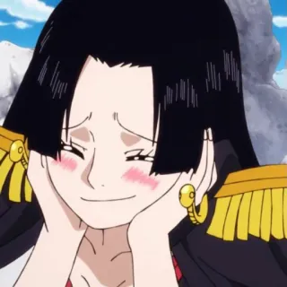 🥰 Boa Hancock One Piece Anime, Mangá, Feliz, Corado, Personagem telegram sticker