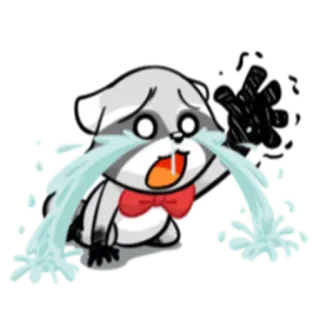 😭 енот, плачет, грустный, слезы, эмоция, мультфильм, животное telegram sticker
