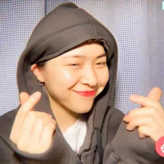 🥺 person, hoodie, smiling, hand gesture telegram sticker