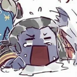 ☔️ cartoon, character, sticker, emotion, sleepy, exhausted telegram sticker