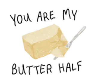 ❤️ Butter is my spirit animal масло, еда, тотемное животное, юмор telegram sticker