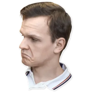 ☹ homem, retrato, rosto, pessoa, adesivo, caucasiano telegram sticker