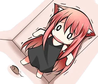 😵 аниме, кот, коробка, испуганный, милый, мультфильм, в шоке telegram sticker