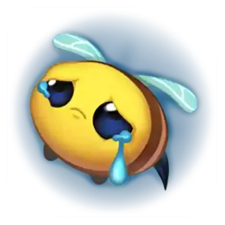 😢 pszczoła, smutny, płaczący, owad, zwierzę, naklejka telegram sticker