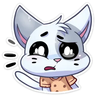🤨 kat, schattig, cartoon, anime, sticker, poesje, verdrietig telegram sticker