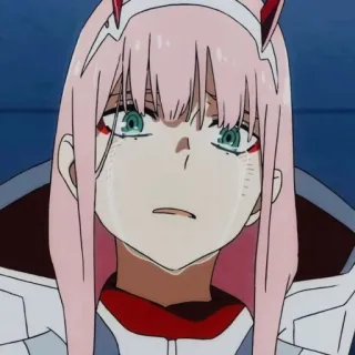 ✨ Zero Two Darling in the Franxx Anime, Personnage, Zero Two, Pleurs, Triste, Darling in the Franxx telegram sticker