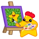 🎨 아티스트, 그림, 별, 드로잉, 창의적인, 귀여운 telegram sticker