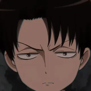 ☕ Levi Ackerman Attack on Titan anime, manga, character, fanart, serious, expression telegram sticker