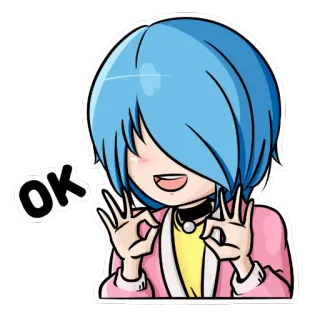 👌 OK ok, Anime, niedlich, Cartoon, Figur, Sticker telegram sticker