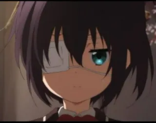 🤨 Rikka Takanashi Love, Chunibyo & Other Delusions Anime, Fille, Cache-œil, Rikka Takanashi, Chunibyo whatsapp sticker