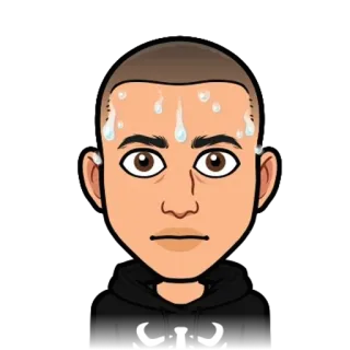 🌟 Avatar, Kartun, Berkeringat, Bitmoji, Gugup telegram sticker