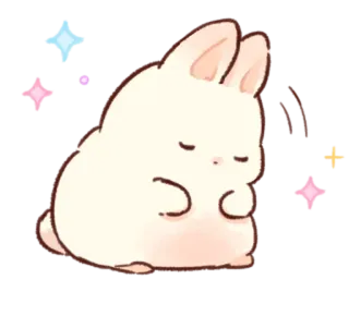 😌 bunny, rabbit, cute, sleeping, kawaii, animal, sparkle telegram sticker