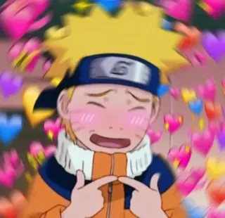 ❤️ Naruto 动漫, 可爱, 爱心, 脸红, 卡通 telegram sticker