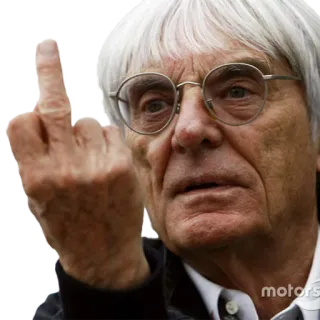 🖕 Bernie Ecclestone bernie ecclestone, doigt d'honneur, en colère, offensant, formule 1 whatsapp sticker