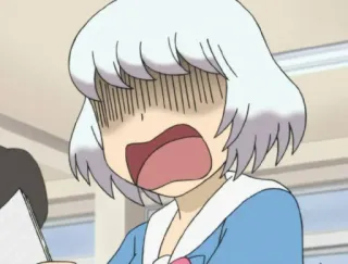 😱 Anime, Ausdruck, Schockiert, Verängstigt, Cartoon telegram sticker