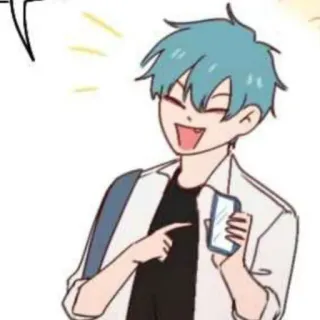 💌 kreskówka, mężczyzna, szczęśliwy, osoba, ilustracja, anime telegram sticker