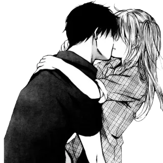 ❤ Anime, Kuss, Romantik, Paar, Umarmung telegram sticker