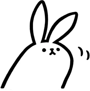 👀 coniglio, coniglietto, animale, carino, cartone animato, illustrazione, adesivo telegram sticker