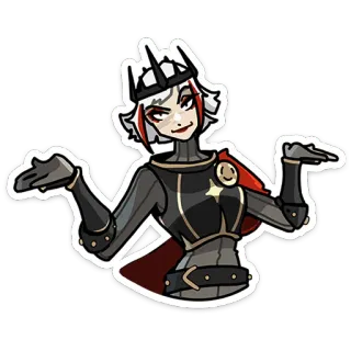 🤷‍♀ femme, reine, armure, noir, rouge, haussement d'épaules, couronne, autocollant whatsapp sticker