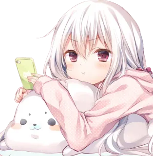 😠 Anime, Chica, Kawaii, Lindo, Foca whatsapp sticker