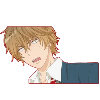 😒 anime, character, portrait, facial expression, cartoon, sticker whatsapp sticker