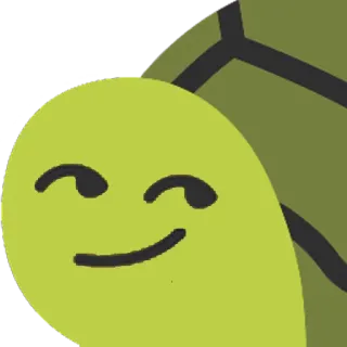 😏 tartaruga, carino, animale, verde, sorridente telegram sticker