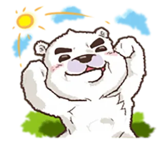 ☺️ gấu, dễ thương, hoạt hình, động vật, vui vẻ, hình minh họa whatsapp sticker