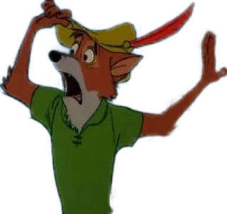😱 Robin Hood robin hood, disney, fox, cartoon, character whatsapp sticker