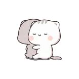 😍 gato, abrazo, lindo, kawaii, amistad, animal, dibujo animado, adorable telegram sticker