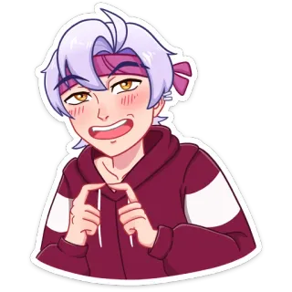 🥺 Anime, Rubor, Menino, Desenho animado, Personagem, Ilustração telegram sticker