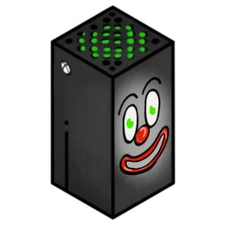 🤡 xbox, clown, gaming, konsole, series x, aufkleber telegram sticker