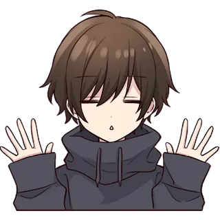 😪 Anime, Menino, Neutro, Mangá, Fofo telegram sticker
