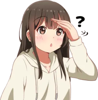 ❓ ? Anime, Frage, Süß, Mädchen, Sticker whatsapp sticker
