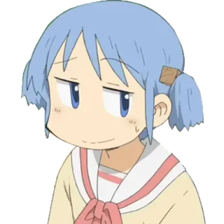😏 Yuuko Aioi Nichijou Anime, Nichijou, Yuuko Aioi, arrogante, Meme telegram sticker