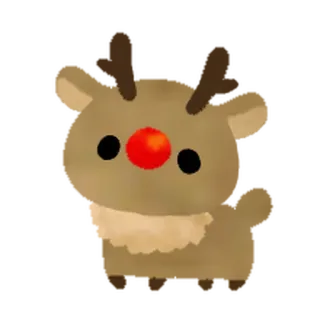 🎄 олень, милый, мультфильм, животное, рождество, праздник, праздничный telegram sticker