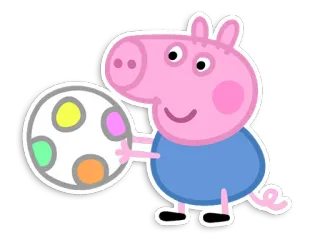 ⚽️ Peppa Pig varken, cartoon, dier, bal, kinderen telegram sticker