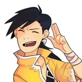 ✌ personagem, desenho animado, anime, sorrindo, asiático, alegre telegram sticker