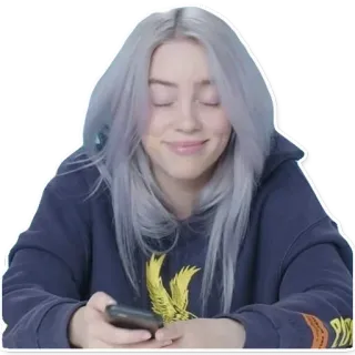 😌 Billie Eilish билли айлиш, певица, знаменитость, музыкант, молодая, женщина telegram sticker