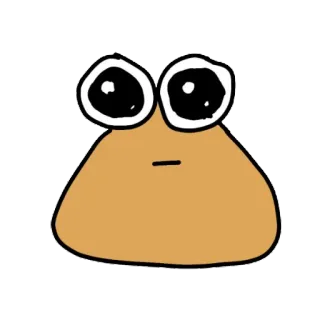 🤥 Pou Pou, デジタルペット, 茶色, 目, 漫画, アプリ telegram sticker